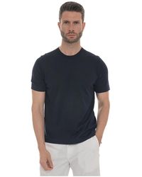 hindustrie - Tops ,Blauw ,Katoen Lichte Katoenen Jersey T-Shirt - Lyst