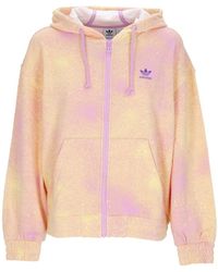 adidas - Lichtgewicht Dameshoodie Met Rits En Capuchon Met All-Over Print Bliss Lila/Bijna Geel - Lyst