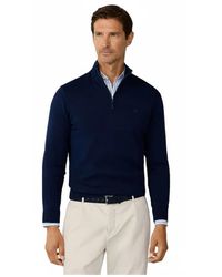 Hackett - Cotton Quarter Zip Jumper - Lyst