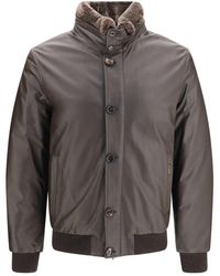 Moorer - Jassen ,Bruin ,Leer Cleros P1 Shearling Down Jacket - Lyst