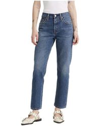 Levi's - Jeans ,Blauw ,Katoen Accorciati 501 Original Lightweight Jeans - Lyst