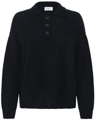My Essential Wardrobe - Schwarzer Strick-Polo-Pullover - Lyst