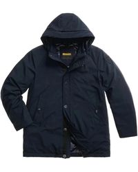 Blauer - Jassen ,Blauw ,Polyester Chester Lange Parka Met Capuchon - Lyst