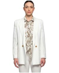 Kocca - Elegant linen blend double-breasted blazer - Lyst