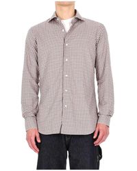 Barba Napoli - Overhemden ,Veelkleurig ,Katoen Camicia Sartoriale Micro Quadretto Linea Culto - Lyst