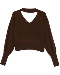 FEDERICA TOSI - Brauner Pullover Mit Schlüssellochausschnitt - Lyst