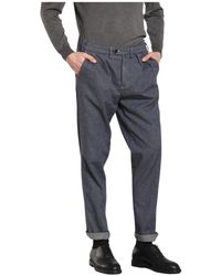 Mason's - Blauwe Chino Broek Van Oxford Katoen - Lyst