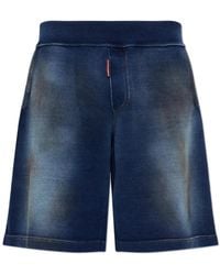 DSquared² - Korte Broeken ,Blauw ,Katoen Shorts Met Zakken - Lyst