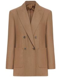 Max Mara - Jassen ,Bruin ,Bruine Leren Jassen Voor Vrouwen - Lyst