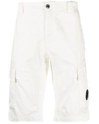 C.P. Company - Bermuda cargo shorts bianchi - Lyst