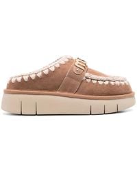 Mou - Schoenen ,Bruin ,Wol Bounce Clog Metal Logo - Lyst