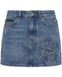 Philipp Plein - Rokken ,Blauw ,Denim Denim Mini Rok - Lyst