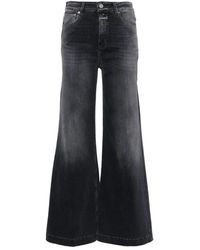 Closed - Jeans grises de pierna ancha de algodón orgánico - Lyst