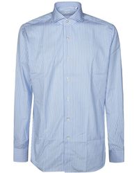 Xacus - Overhemden ,Blauw ,Leer Camicia Pari Pari Collo Francese - Lyst