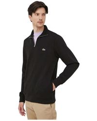 Lacoste - Sweatshirt Met Hoge Kraag En Rits Van Interlock Katoen - Lyst