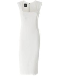 Pinko - Kleedjes ,Wit ,Katoen Midi-Jurk - Lyst