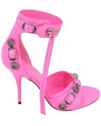 Balenciaga - Rosa cagole leder high heel sandalen - Lyst