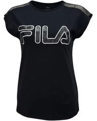Fila - Tops ,Zwart ,Polyester Alexa Tee - Lyst