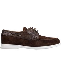 Kiton - Suede Loafer Mit Krokodildetails - Lyst