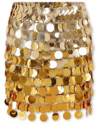 Rabanne - Rokken ,Geel ,Gouden Disc Gradiënt Mini Rok - Lyst