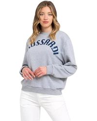 Trussardi - Hoodies & Sweatvesten ,Grijs ,Katoen Grijze Katoenen Sweatshirt - Lyst