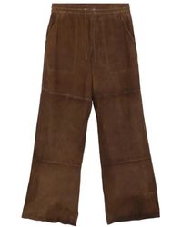 P.A.R.O.S.H. - P.A.R.O..H. ,Broeken ,Bruin ,Leer Pantalone - Lyst