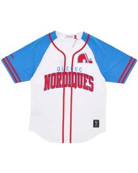 Mitchell & Ness - Fitness ,Veelkleurig ,Katoen Nhl Oefendag Knoopsluiting Jersey - Lyst