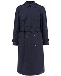 Burberry - Jassen ,Blauw ,Katoen Trenchcoat - Lyst