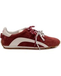 DSquared² - Schoenen ,Rood ,Leer Sneakers Met Ronde Neus - Lyst