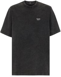 Fendi - Schwarzes crew-neck t-shirt - Lyst