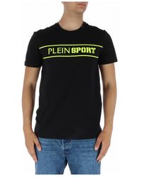 Philipp Plein - Fitness ,Zwart ,Katoen Zwart Print Korte Mouw T-Shirt - Lyst