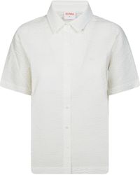 Sun 68 - Overhemden ,Wit ,Camicia Mm Seersucker - Lyst