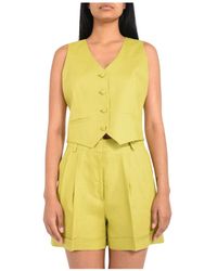 ACTUALEE - Jassen ,Groen ,Linnen Vests - Lyst
