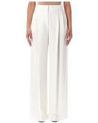 Alberta Ferretti - Broeken ,Wit ,Wijde Broek - Lyst