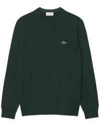 Lacoste - Monochrome Ronde Hals Katoenen Trui - Lyst