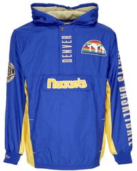 Mitchell & Ness - Fitness ,Blauw ,Polyester Denver Nuggets Windbreaker Vintage Logo - Lyst
