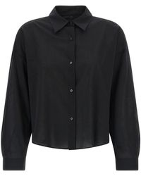 Xacus - Overhemden ,Zwart ,Katoen Heather Semi-Transparant Shirt - Lyst