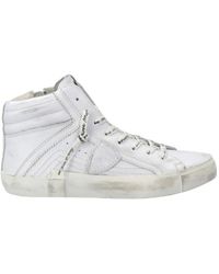 Philippe Model - Sneakers vintage pop alte in pelle bianca - Lyst