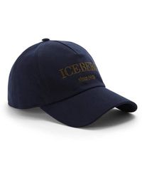 Iceberg - Dunkelblaue baumwoll-baseballkappe - Lyst