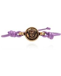 Versace - Accessoires ,Paars ,Leer Medusa Leather Bracelet - Lyst