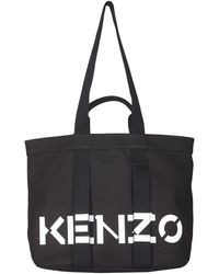 KENZO Large Tote Bag With Logo - Schwarz