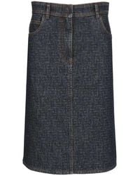 Fendi - Denim Skirts - Lyst