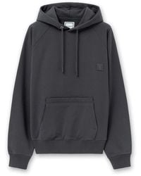 WOOYOUNGMI - Hoodies & Sweatvesten ,Grijs ,Katoen Back Logo Hoodie - Lyst