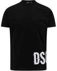 DSquared² - Schwarzes cool fit tee für männer,logo print baumwoll t-shirt - Lyst