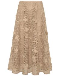 Beatrice B. - Geborduurde Kanten Midi-Rok - Lyst