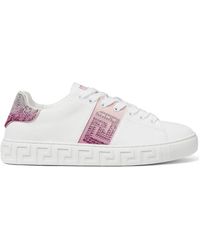 Versace - Schoenen ,Wit ,Sneakers Met Kristalversiering - Lyst