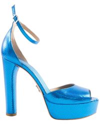 Sergio Levantesi - Python Hakken Sandalen Met Open Teen - Lyst