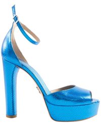 Sergio Levantesi - Python Hakken Sandalen Met Open Teen - Lyst