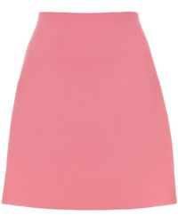 Jil Sander - Gonna mini rosa in poliestere - Lyst