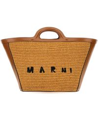 Marni - Tropicalia mikro tasche aus leder und raffia,handbags - Lyst